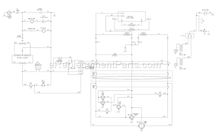 Page E Diagram and Parts List for 030383-0  Briggs and Stratton Generator